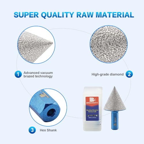 Diamond Beveling Chamfer Bits 1 3/16"(30mm)-Diamond Countersink Drill Bits-BRSCHNITT core Drill bits hex Shank enlarging,polishing The exsit Holes for Marble Porcelain Tiles Granite — view 5