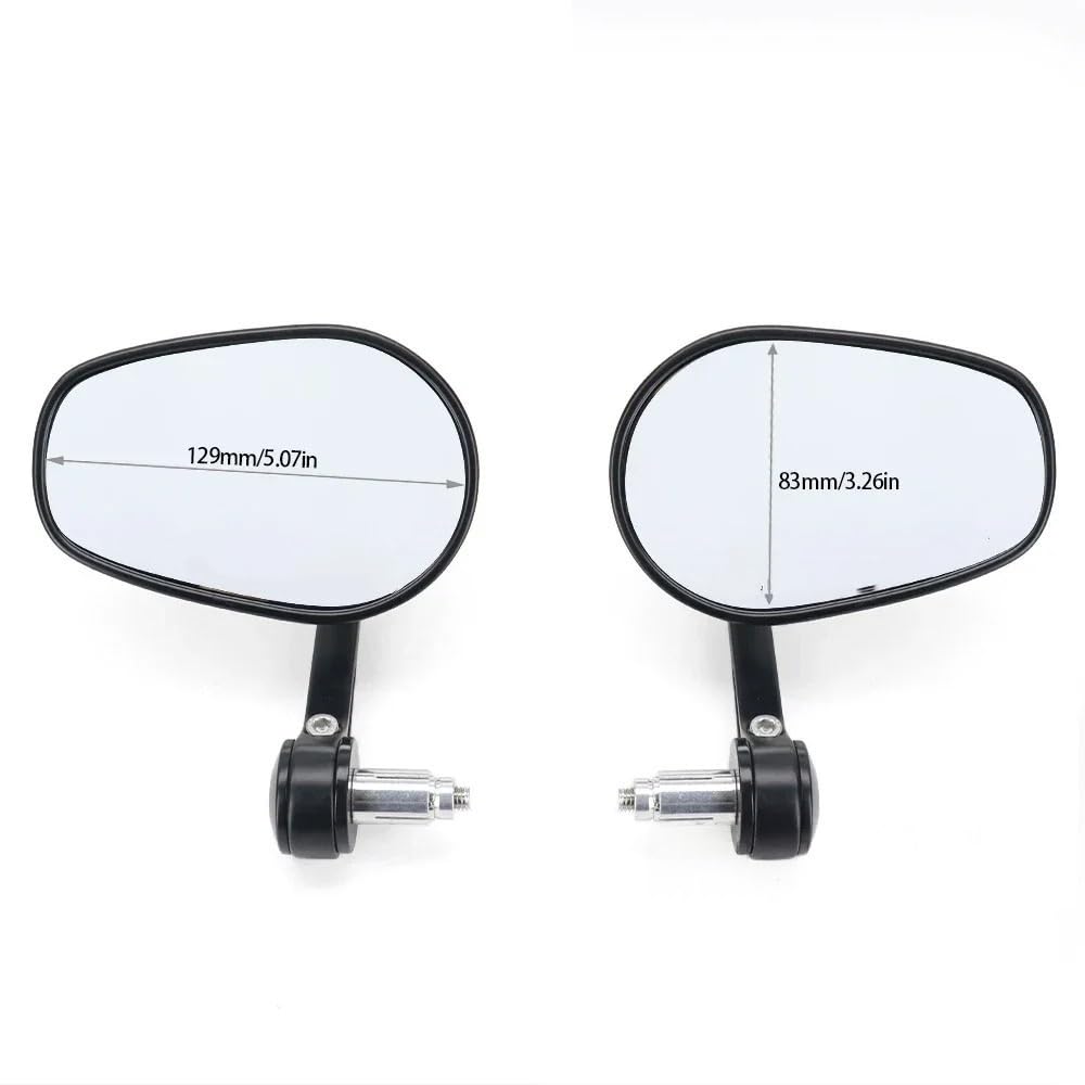 Do XSR700 900 Moto Lusterko końcówkowe kierownicy | Lusterko Lewy prawy koniec kierownicy Obrót motocykla(Round Silver)