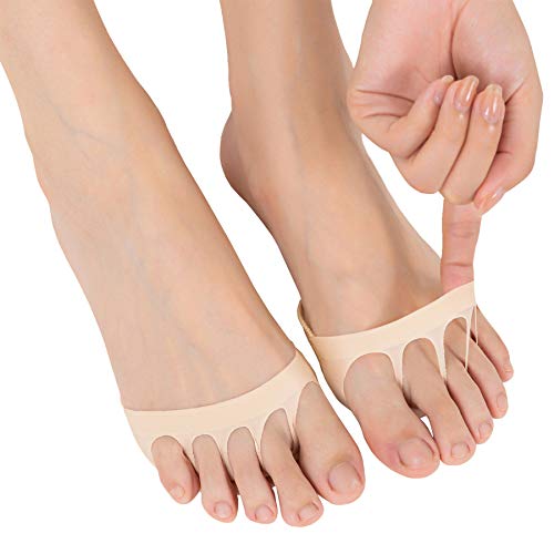 Relaxife Toe Topper Liner Socks Sponge Cushion No Show Women's Toeless Half Socks for High Heels Sandals Sling back
