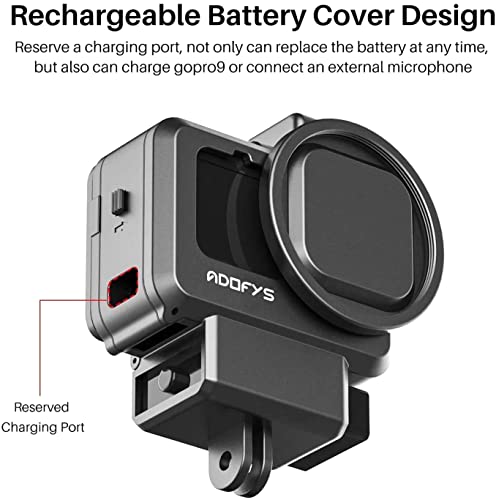 Image of Adofys G9-4 Mount and Accessory forGopro 9 /10 /&11 Black, Cold Shoe Mount Mic Light Stand Housing Case for GoPro Microphone Adapter Vlog Accessory Compatible with Tripod Selfie Stick