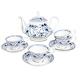 LE POTOCIO Bone China Tea Set for Adults, 13-Piece...
