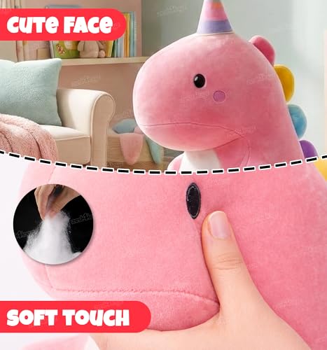 Image of Zest 4 Toyz Soft Toy for Girls (40 cm) Big Size | Cute Stuffed Animal Plush Toy | Baby Toys | Dragon Soft Toy Cuddly Teddy Bear for Kids | Birthday Gift for Girls - Pink