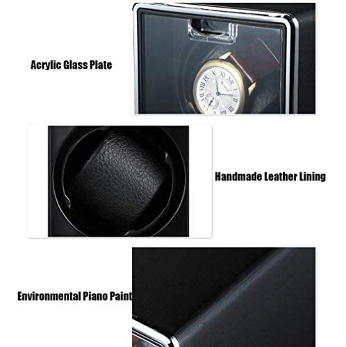 Bobinadora de relojes automáticos de cuero PU con pantalla de almacenamiento 4