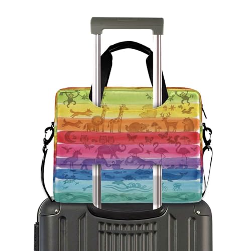 Maletín para portátil unisex con diseño a rayas coloridas miniatura 4