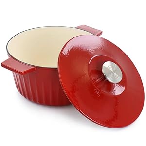 Enameledcastirondutchovenwithlid3qtred  Urban Country Home Decor Enameled cast iron dutch oven with lid 3 qt red  urban country home decor