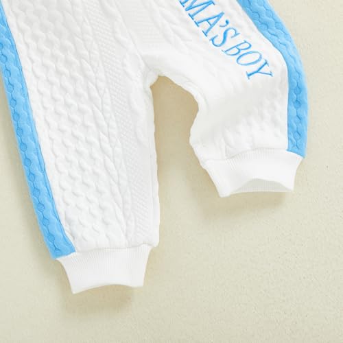 Image of Babieshouse Newborn Baby Boy Clothes Mamas Boy Bear Embroidery Long Sleeve Romper Pants Set Fall Winter Outfits 3-18 Months