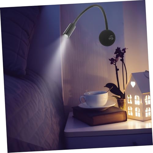 Flexo de pared LED negro de 3W para leer en la cama sin molestar 4
