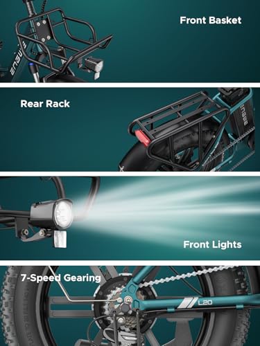 ENGWE L20 Boost Elektrofahrrad für Erwachsene, herausnehmbarer Akku mit 48V 13Ah, Reichweite bis zu 126KM, 20×4,0 Fat-Reifen, 7 Gänge Ebike – Bild 6