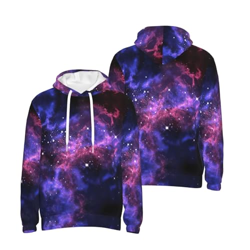 Sweat à capuche homme espace imprimé univers sweat athlétique ample