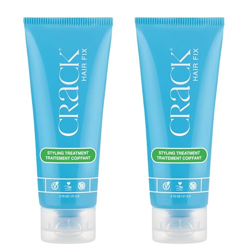 Crack HAIR FIX Trial and Travel Size Styling Creme - Multi-Tasking, Anti-Frizz, Leave-In Styling Aid With Protection from Humidity, Chlorine, Heat Treatments & Sun (.75 oz - PACK OF TWO)