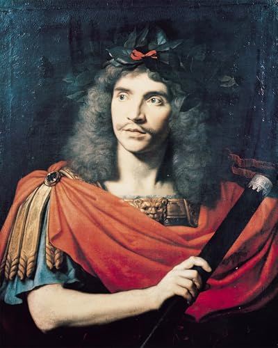 Impresión en lienzo de Molière de alta calidad, cuadro de 60x90cm con arte clásico de Pierre Mignard