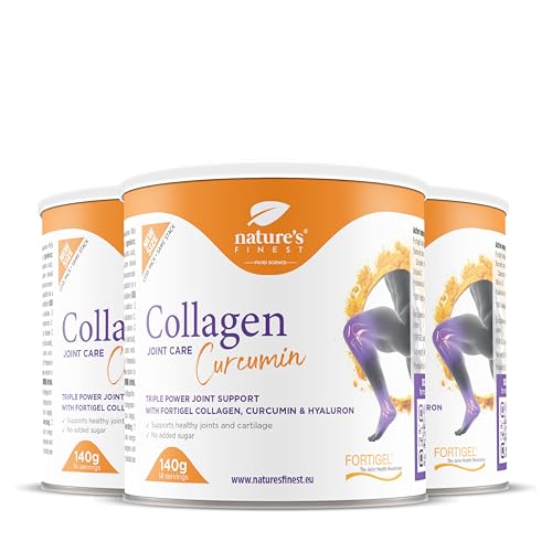 Nature's Finest Collagen JointCare Curcumin - 4in1 per Alleviare Naturalmente Dolori Articolari e Muscolari - Con Curcuma, Acido Ialuronico e Vitamina C - 420 g