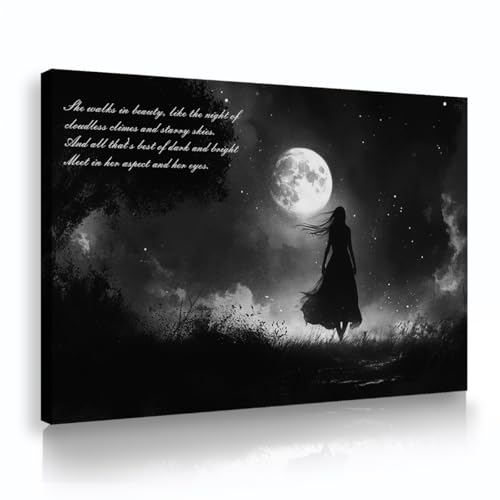 Toile murale silhouette de filles paysage nuit mystère pour inspirer la créativité