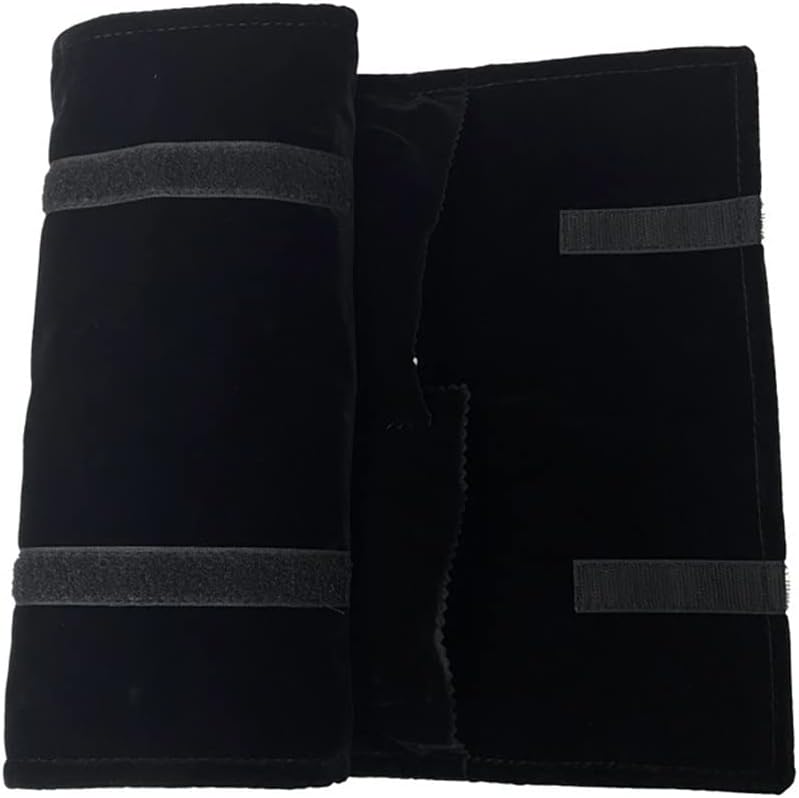 Jewelry Bag All Black Velvet Ring Storage Jewelry Rolls Out Travel Convenient Collection Bag Jewelry Props Display Stand (D As shown)