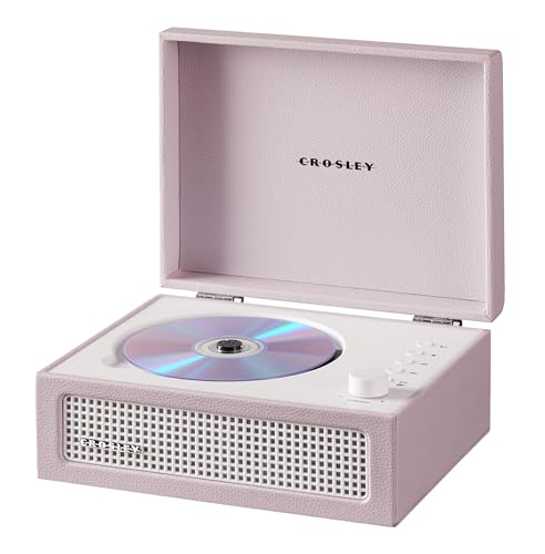 Image of Crosley CR3517A-AM Voyager Retro Portable CD Player with Stereo Bluetooth Speakers and FM Radio, Amythest