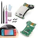 Slot per Cartucce di Gioco per Switch Slot per Scheda Host di Gioco Sostituzione per Nintendo Switch HAC-001 Vassoio del Lettore di Schede di Gioco Connettore Foro per Cuffie - con Viti e Strumenti