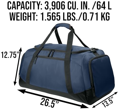 Personalized Large Sports Duffel Gym Bag for Women with Shoe Compartment, Durable Duffle Bag for Travel and Fitness, Spacious Storage, Adjustable Strap (Custom Upload, Navy)2