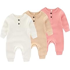 3pack Long Sleeve White+apricot+pink