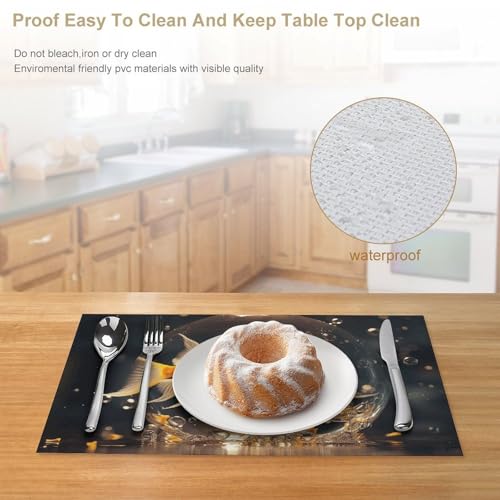 Sets de table de cuisine lot de 6 imperméables antidérapants table manger - 5