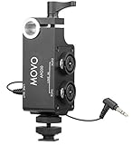 Movo AM200 2-Channel XLR Microphone Audio Mixer with Shoe and 15mm Rod Mounting Options - for Recorders, Mirrorless, DSLR Cameras