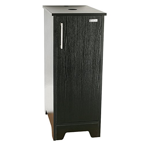 U-Eway 13 inch Black Bathroom Vanity and Sink Combo & Ceramic Vessel Sink & 1.5 GPM Water Save Faucet & Solid Brass Pop Up Drain,Single Small Bathroom (B08 Vanity)