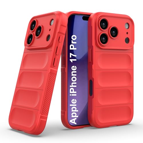 Image of Zapcase Back Case Cover for iPhone 17 Pro | Compatible for iPhone 17 Pro Back Cover | Liquid Silicon Magic Case with Camera Protection | Red