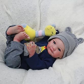 WOOROY Realistic Reborn Baby Dolls Boy - 19 Inch Lifelike Newborn Baby Dolls Handmade Real Life Baby Dolls Reborn Toddler with Soft Cloth Body Gift Toys for Kids Age 3 +