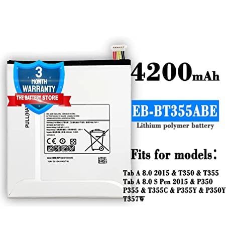 Image of THE BATTERY STORE Orignal EB-BT355ABE Battery for Samsung Galaxy Tab A 8.0 / Tab 5 / Tablet T355C SM-T355 SM-T350 SM-P350 P355C SM-P355M T355 Battery With 3 months waarrenty ( for Samsung Galaxy Tab A 8.0 )