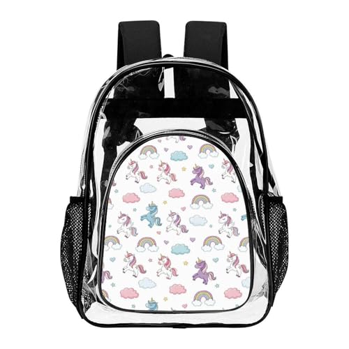 Outdoor Sports Clean Backpacks with Functional Pockets Unicorn Rainbow for Adults Swim, Airports, Work, Beach, Casual Daily Use
