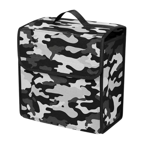 Image of JVCV Car Trunk Boot Organizer with Camouflage Pattern - Anti-Slip Car Storage Box for SUV Sedan Truck Minivan | Durable Multipurpose Car Accessories Organizer (Camo - Small)
