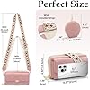 REETEE Handytasche zum Umhängen PU Leder Umhängetasche Klein Damen Große Kapazität Handy Umhängetasche, Crossbody Bag Schultertasche mit Kartenschlitz Verstellbar Breiter Gurt (rosa) #4