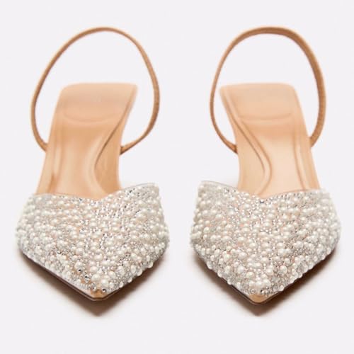 Kitten heels strass et escarpins transparents pour mariage chic en taille 36