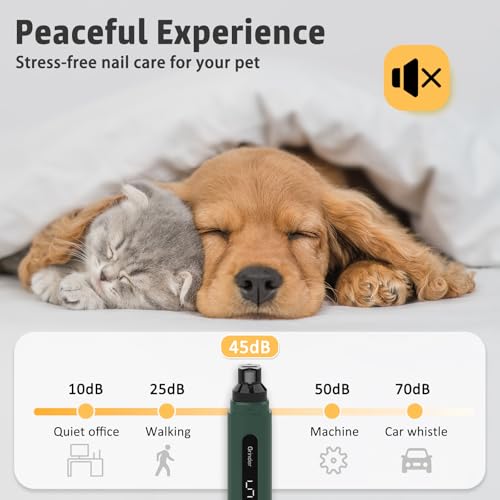 SUPERFA Electric Dog Nail Grinder With Dust Proof, 5 Speed Silent Dog Nail Trimmer with LED Lights, Electric Dog Nail Grinders For Large Medium Small Dogs - Image 4