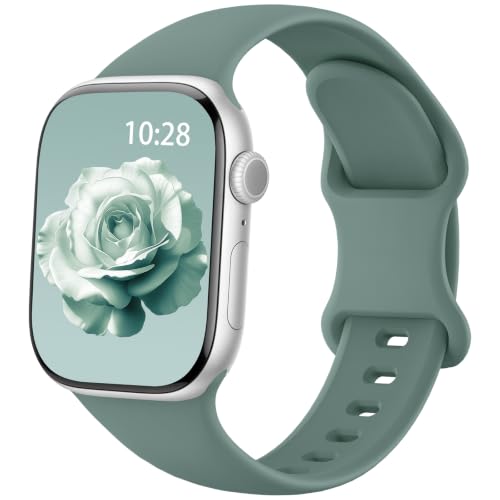 Image of Silicone Sport Band Compatible with Apple Watch Bands for Women Men