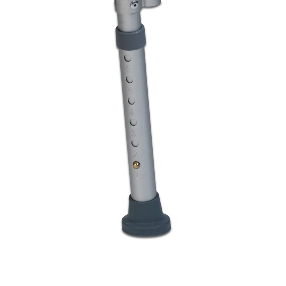 Teqler ® T-135303 Sedia da Doccia, Sgabello da Bagno, Sedia da Doccia Regolabile in Altezza, 38-45 cm, Bianca/Grigia