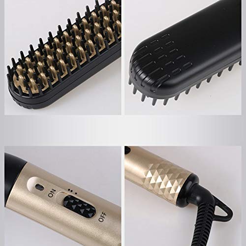 Plancha para cabello y barba multifunción, peine alisador de cerámica con turmalina miniatura 5