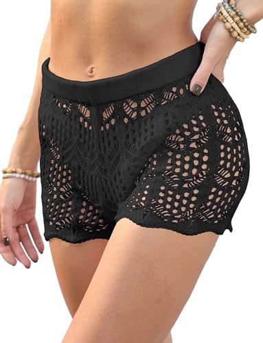 Short de plage tricoté FEOYA pour bikini cover up et beach club en été
