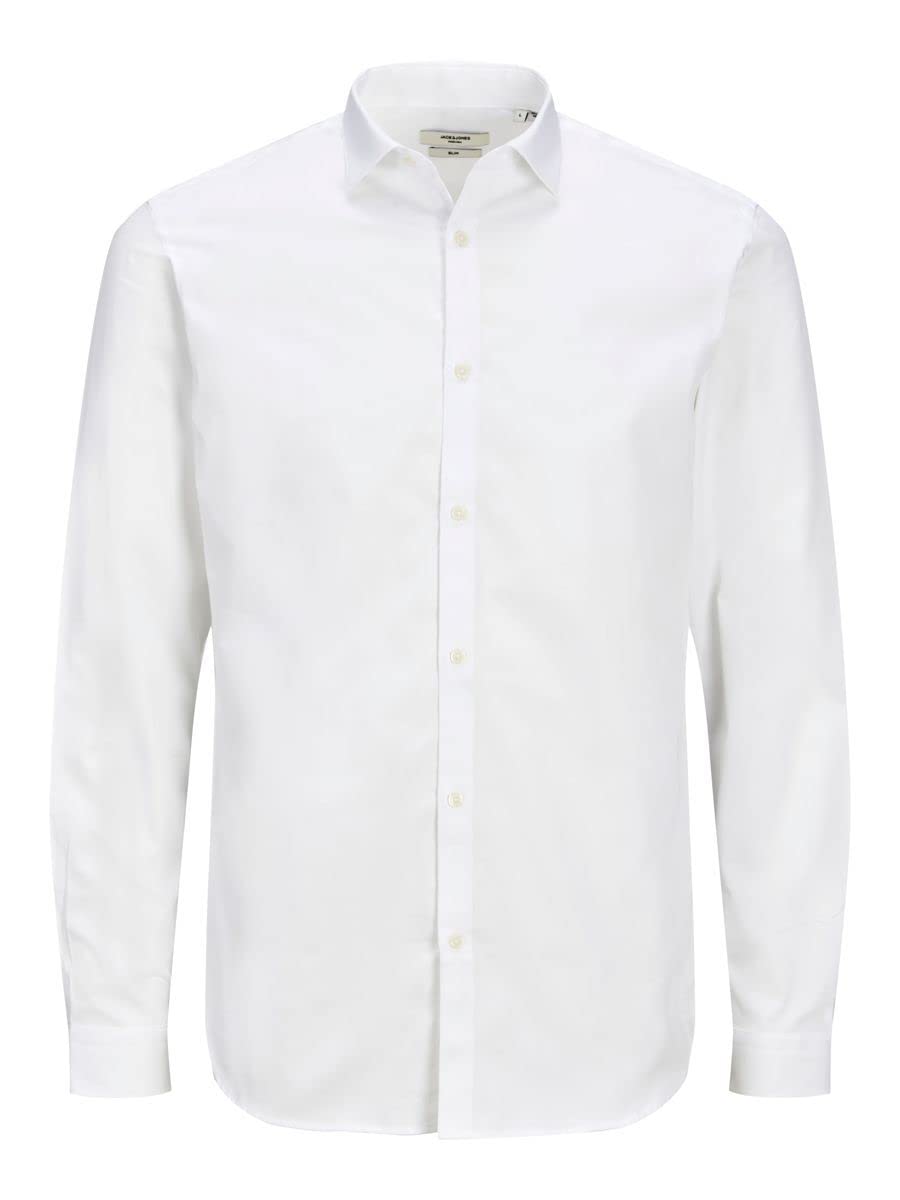 JACK & JONES Jprblacardiff Shirt L/S Noos, Camicia Uomo, Bianco, XXL