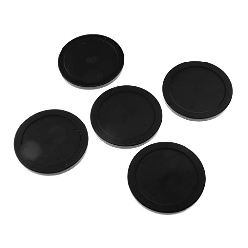 Fenteer 5 Pieces 62mm Plastic Air Hockey Table Pucks for Game Tables, Equipment, Accessories - Black - Thumbnail 3