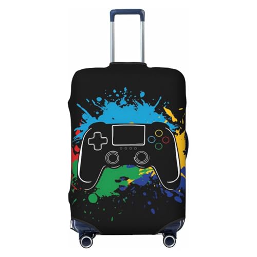 Game Controller Joystick Travel Luggage Cover Fits 18-32 Inch Luggage, Elastic Suitcase Cover Protector with Concealed Zipper for Wheeled Suitcase Tsa Approved