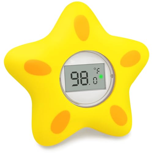 Baby Bath Thermometer for Tub Water Temperature Thermometer for Bathtub Safety Floating Tub Toy Sea Star Gift for Newborn Baby Shower, Infants, Toddlers, Kids, Girls, Boys