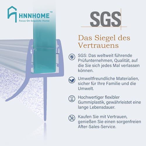 HNNHOME Duschdichtung – Universelle Duschtürdichtung/Ersatzdichtung für 5–8 mm Glastüren, extra dicke Gummilippe, 100% wasserdicht, einfache Installation (80cm, 1)