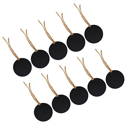 Ultnice 10Pcs Mini Chalkboard Double Sided Round Small Blackboard Message Board With Hemp Rope For Home Wedding Decoration Pendant Diy Accessories #TOP5