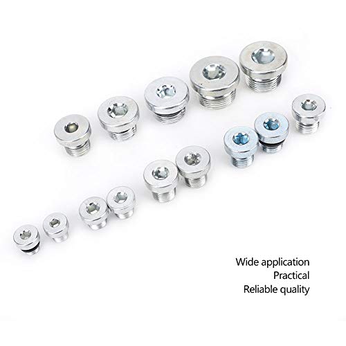 Tapones hexagonales para desagüe Kikumi, 14 piezas, 4 pulgadas, tuerca de drenaje para cárter de aceite, acero inoxidable, multiusos miniatura 3