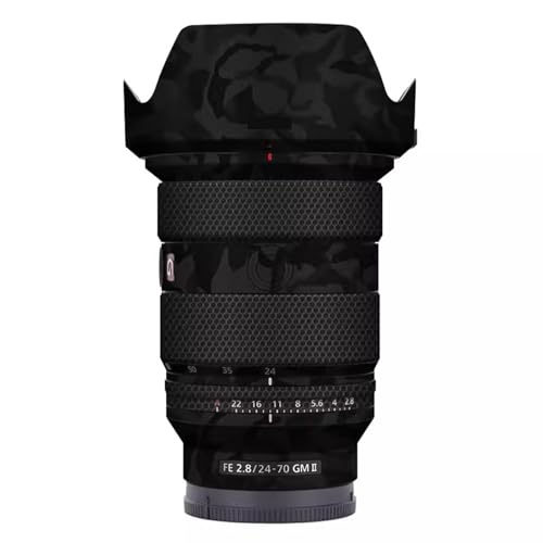 Funda protectora adhesiva para lente de cámara Sony FE 24-70 mm f/2.8 GM II - Diseño texturizado, ultrafina y reutilizable (Color: Shadow Camo Black) miniatura 1