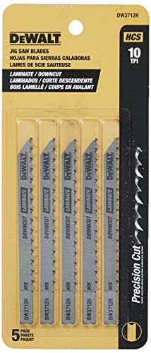 DEWALT Jigsaw Blades, Laminate Down Cutting, U-Shank, 4-Inch, 10-TPI, 5-Pack (DW3712H) - image 4