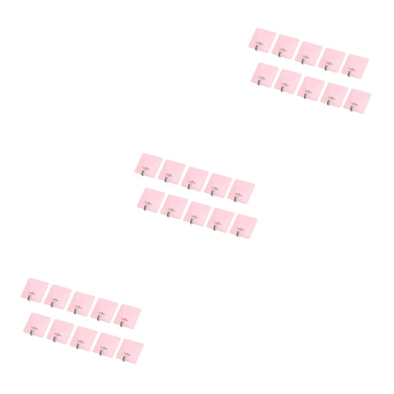 PRETYZOOM 30piezas Ganchos Adhesivos Prácticos De Colgadores Sin Clavos Ganchos Para Llaves y Bolsas Soporte De Pared Para Cocina y Baño Color Rosa