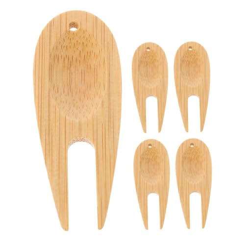OSOLADY 5pcs Golf Divot Repair Tools with Portable Ball Markers Sustainable Golf Forks for Course Maintenance Comfortable Grip Accessories for Golfers