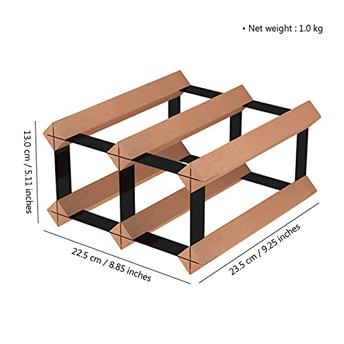 Wll-Dp Freestanding Beech Wood Countertop Wine Rack Wine Storage Shelf Wine Holder, For Bar Dining Room Kitchen Pantry Tabletop Cabinet, Hold 2~4 Bottles #TOP1