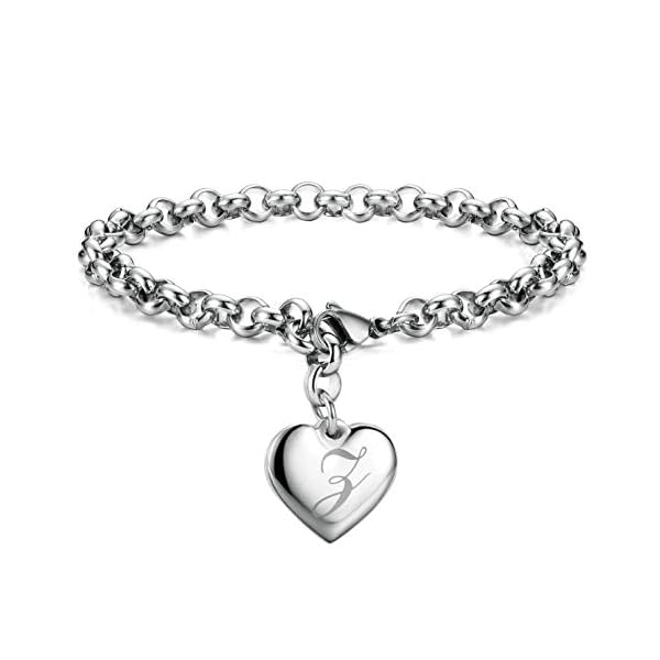 Initial-Charm-Bracelets-Stainless-Steel-Heart-26-Letters-Alphabet-Bracelet-for-Women-Valentines-Day-Gifts SANNYRA Charm Z Bracelet Gifts | Heart Initial Charms Bracelets for Women Trendy | 26 Letters Stainless Steel Bracelet Gifts Ideas for Teen Girls